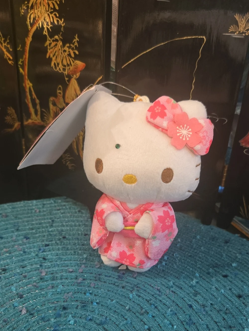 Sanrio Hello Kitty Pink Floral Kimono Plush Charm